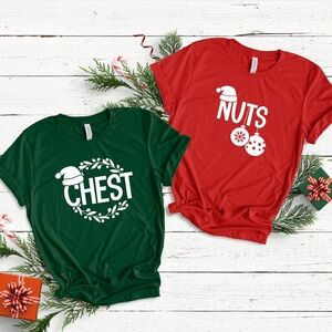 Chest Nuts Matching Christmas Couple Shirts